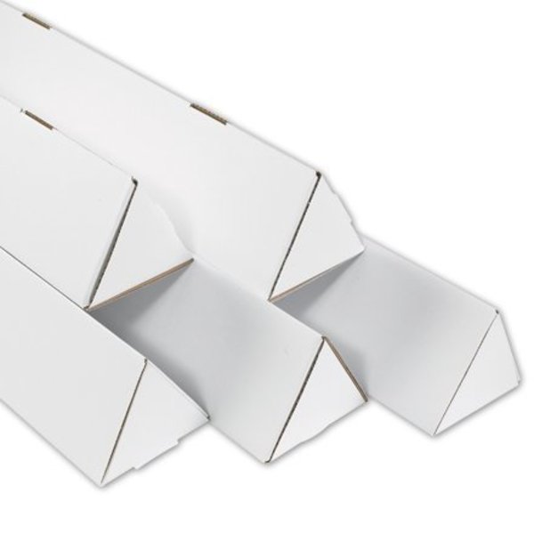 Box Packaging Triangle Mailing Tubes, 2"W x 36-1/4"L, White MTM236